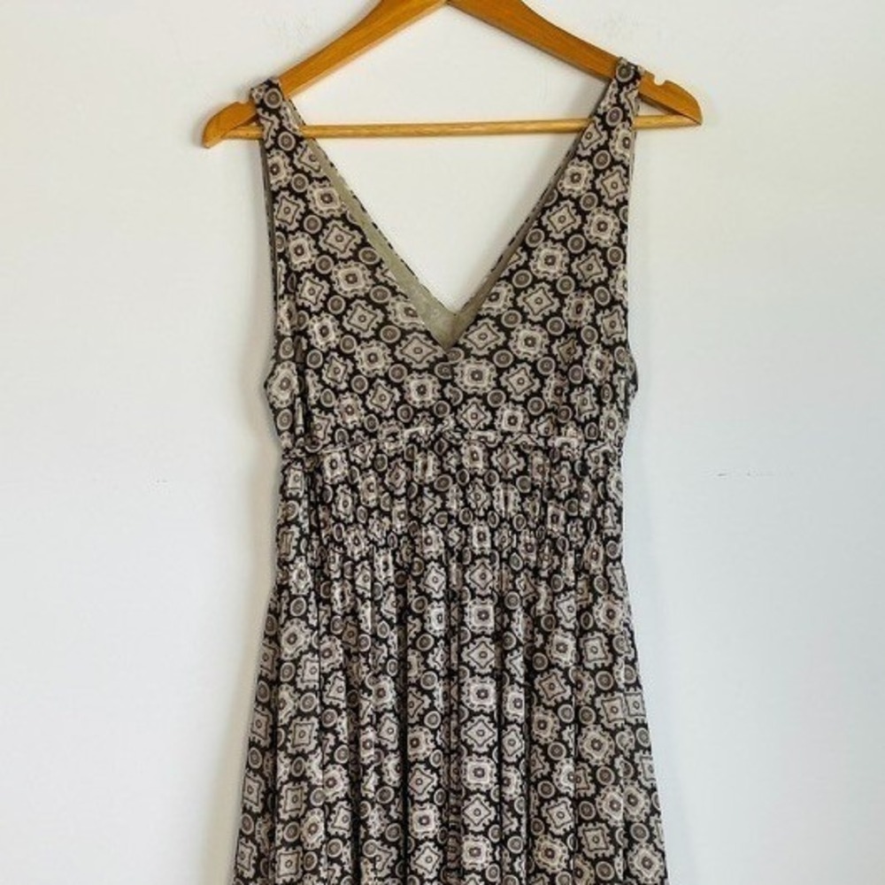 Michael‎ Kors Babydoll Mesh Overlay Midi Dress Large Boho Asymmetrical - Picture 2 of 8
